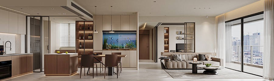 柔棕雅境，松弛感的现代轻奢居(图2)