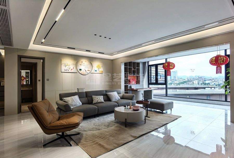 碧桂园200平精装翻新现代简约实景(图2)