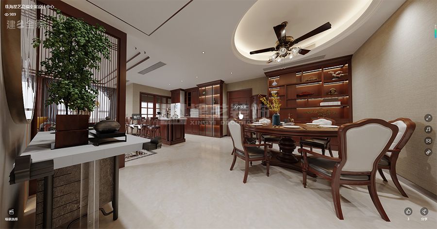 华南名宇顶楼复式-美式新中(图4)