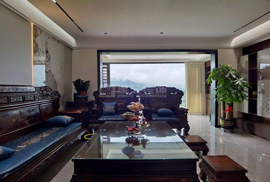 滨江一号190平新中式风格实景(图1)