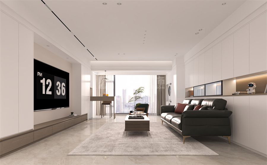 暖色现代风格大平层(图3)