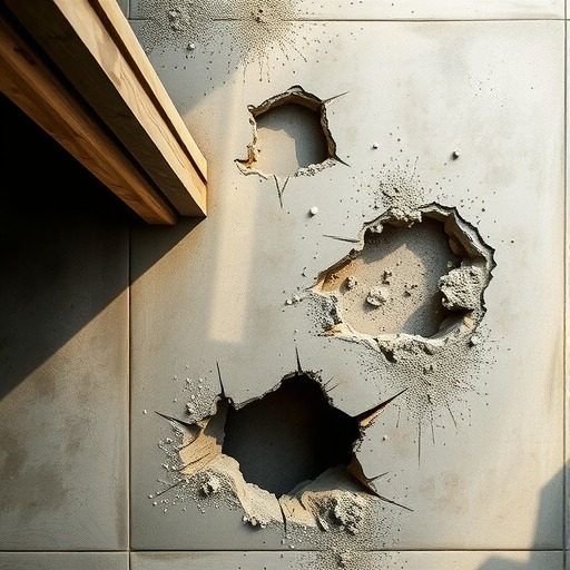 楼上房屋装修太过暴力 楼板竟被直接打穿三个孔