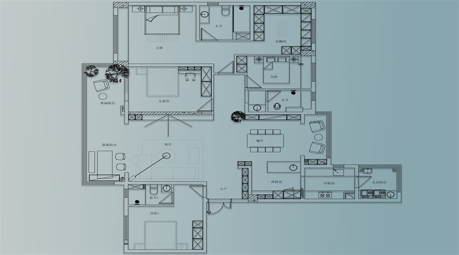 碧桂园凯旋城6-01户型-现代轻奢(图26)