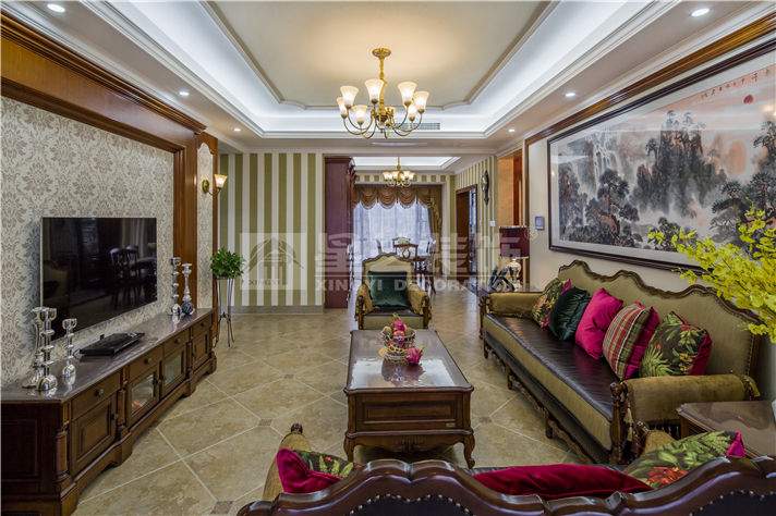 凤景湾美式三居室案例(图3)