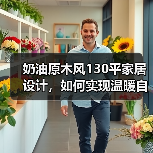 奶油原木风130平家居设计，如何实现温暖自然氛围？（图2）